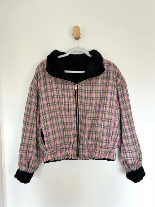 Pink Plaid Reversible Jacket