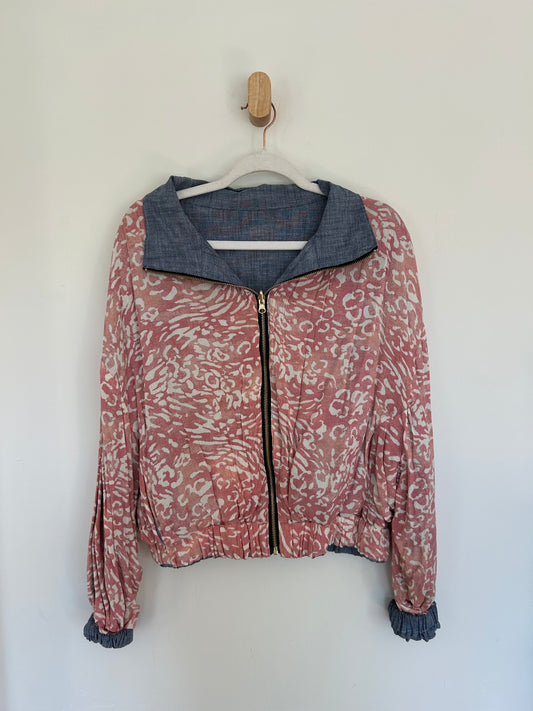 Pink Animal Print Reversible Jacket