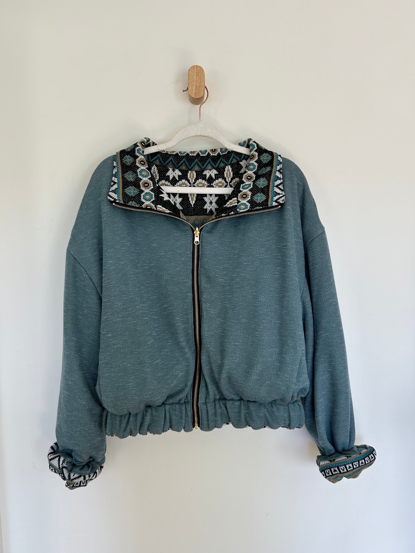 Turquoise Wave Reversible Jacket