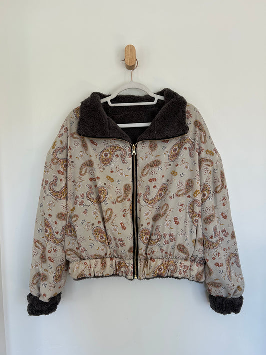 Neutral Paisley Reversible Jacket