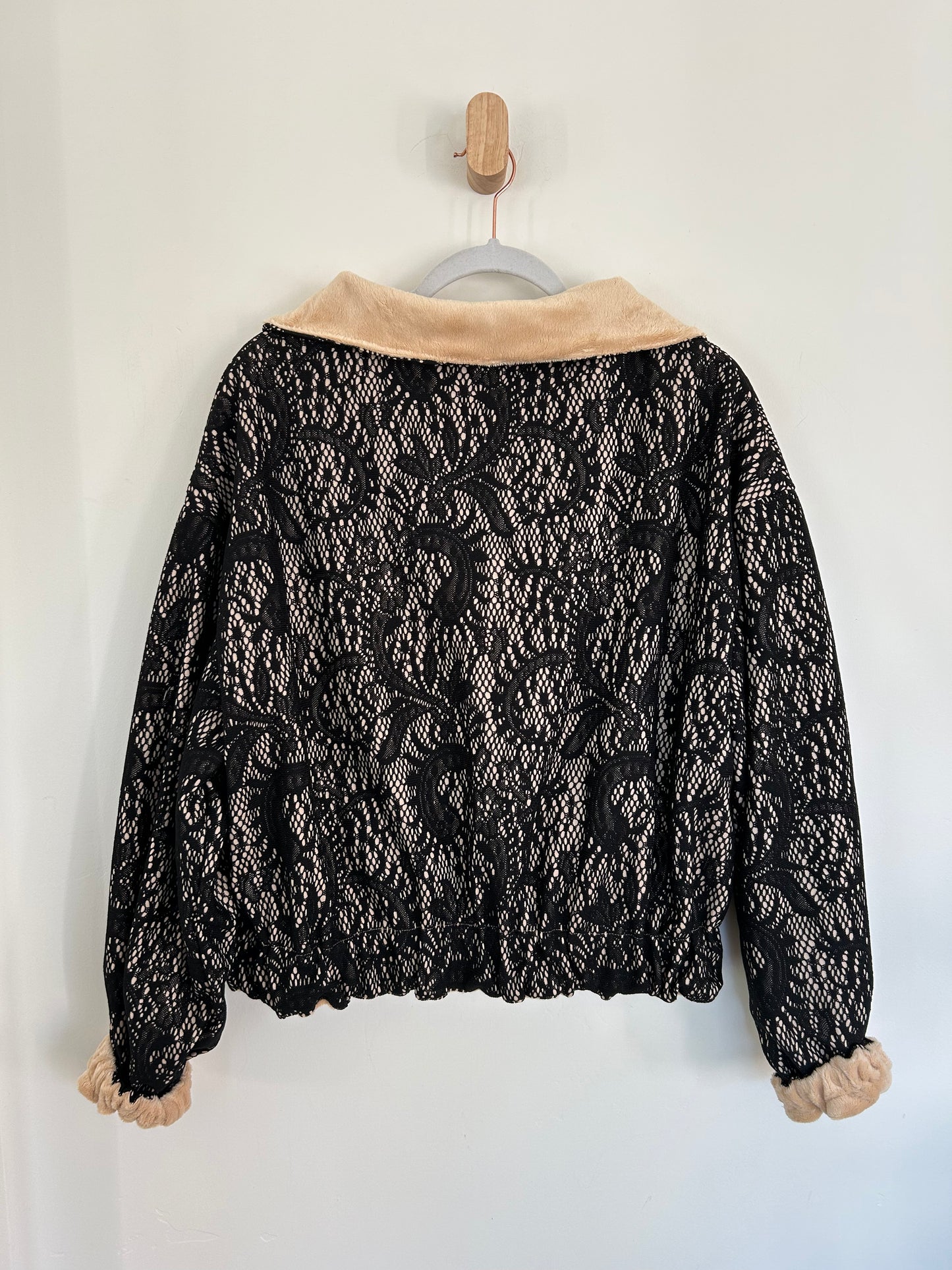 Black Lacework Reversible Jacket