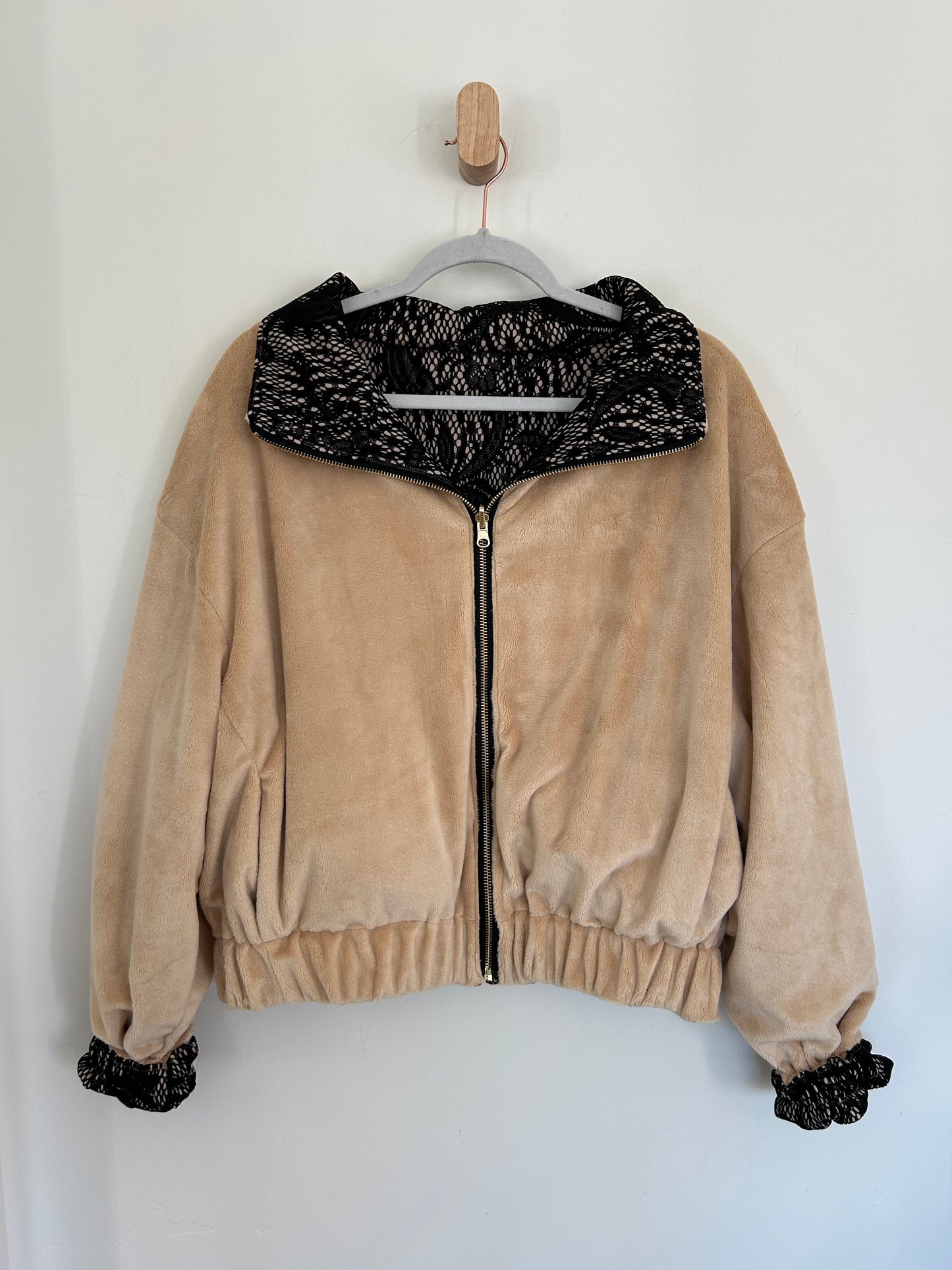 Black Lacework Reversible Jacket