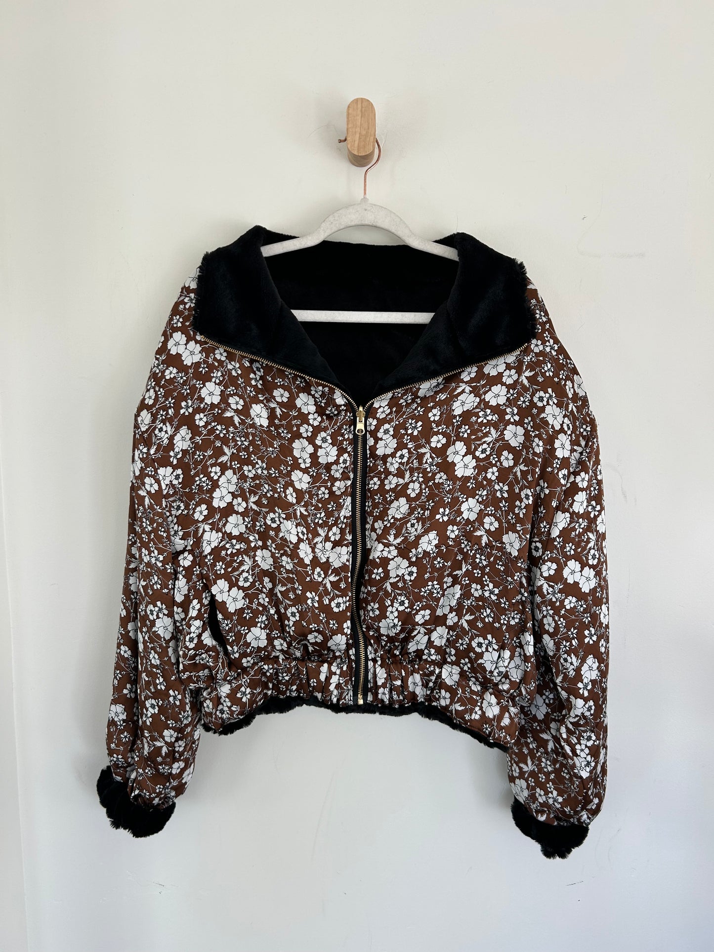 Bountiful Brown Floral Reversible Jacket