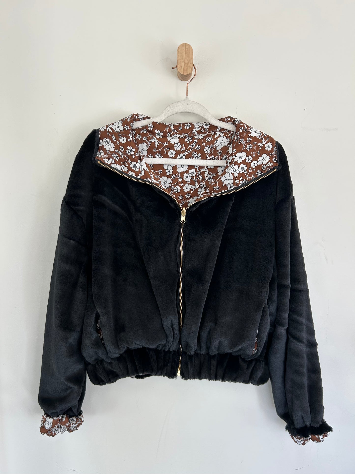 Bountiful Brown Floral Reversible Jacket