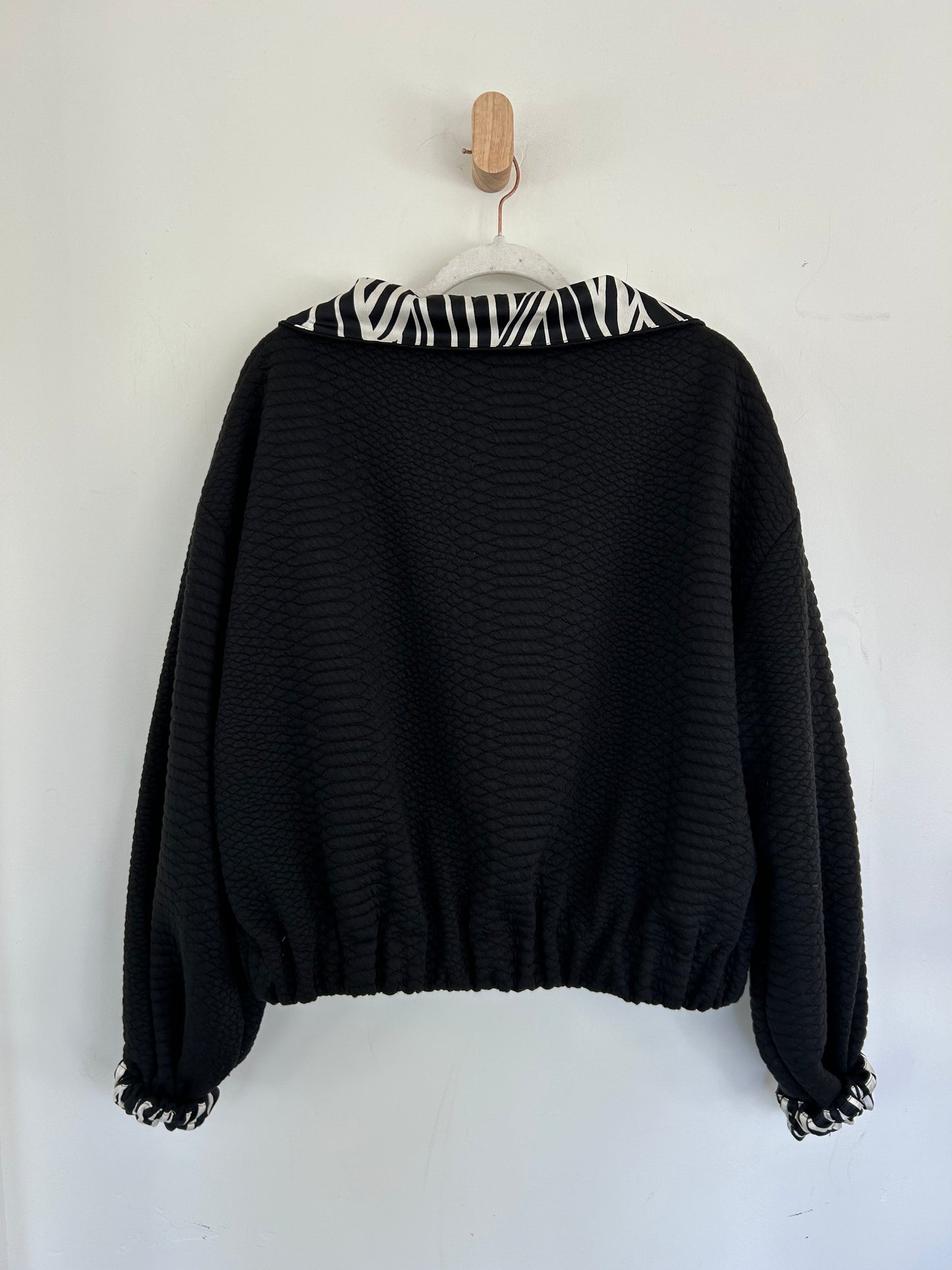 B&W Curly Stripe Reversible Jacket